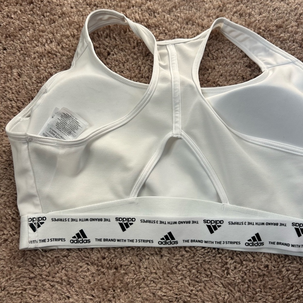 Adidas Women's racer back White sports bra - Picture 3 of 4